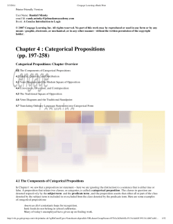 Chapter 4 : Categorical Propositions (pp. 197-258)