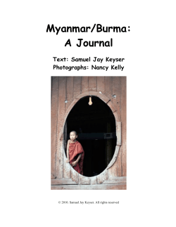 Myanmar/Burma: A Journal - MIT School of Humanities, Arts and