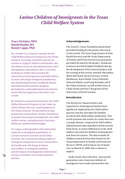 Latino Children of Immigrants in the Texas Child Welfare System