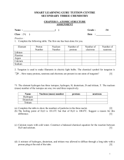 Atomic Structure Sample worksheet
