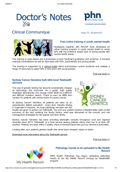 26th April 2017 - Western NSW PHN