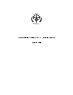 Hofstra University Model United Nations MUN 101