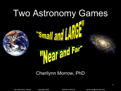 Small and Large Game Order 1