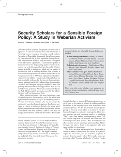 Security Scholars for a Sensible Foreign Policy