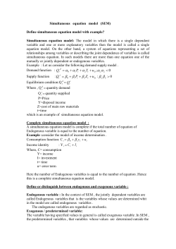 Simultaneous equation model (SEM)