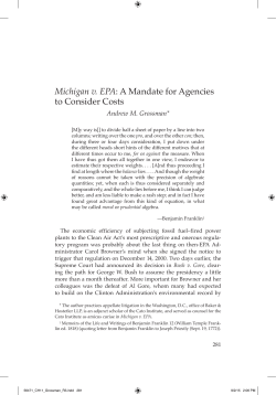 Michigan v. EPA: A Mandate for Agencies to