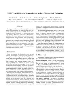 MORF: Multi-Objective Random Forests for Face Characteristic