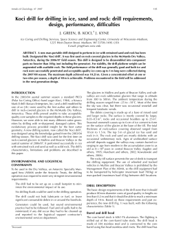 Koci drill for drilling in ice, sand and rock: drill requirements, design
