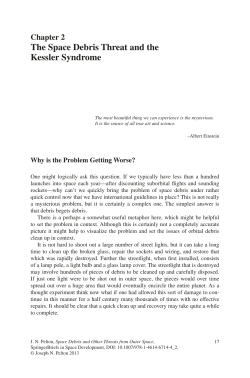 The Space Debris Threat and the Kessler Syndrome