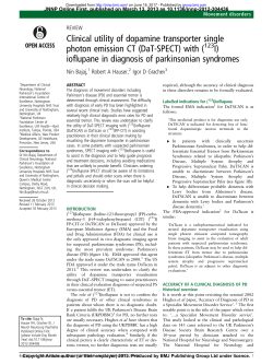 Clinical utility of dopamine transporter single photon