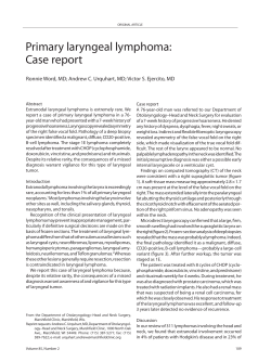 Primary laryngeal lymphoma: Case report