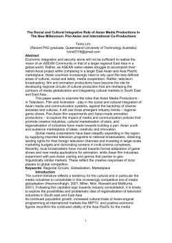 The Social and Cultural Integrative Role of Asian Media Productions