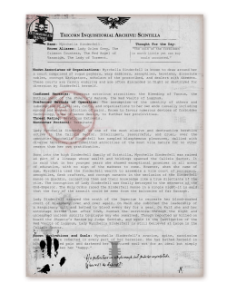 Tricorn inquisiTorial archive: scinTilla