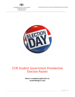 CCRI Student Government Presidential Election Packet