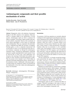 Antimutagenic compounds and their possible mechanisms of action