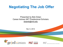 Negotiating the Job Offer
