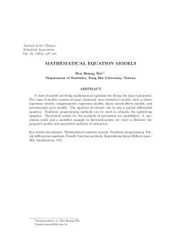 MATHEMATICAL EQUATION MODELS