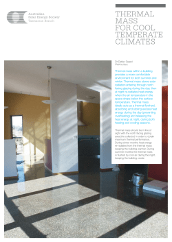 THERMAL MASS foR CooL TEMpERATE CLiMATES