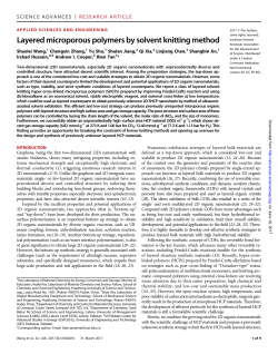 Layered microporous polymers by solvent knitting method