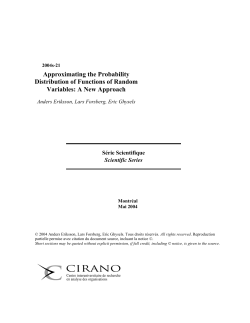 Approximating the Probability Distribution of Functions of