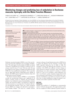 Monitoring changes and predicting loss of ambulation in Duchenne