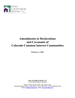 Amendments to Declarations and Covenants of Colorado Common