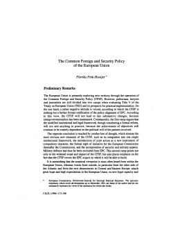 The Common Foreign and Security Policy of the European Union