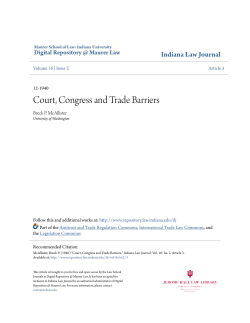 Court, Congress and Trade Barriers