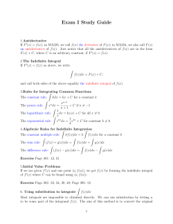 Exam I Study Guide