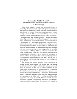 Considerations for a New Conservation Ethic in Archeology