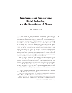 Digital Technology and the Remediation of Cinema
