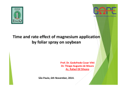 Time and rate effect of magnesium application by foliar spray