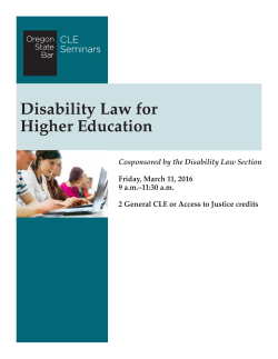 Disability Law for Higher Education