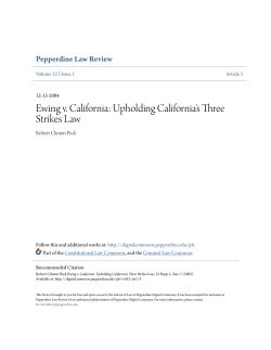 Ewing v. California: Upholding California`s Three Strikes Law
