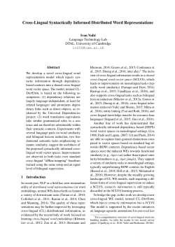 Cross-Lingual Syntactically Informed Distributed Word