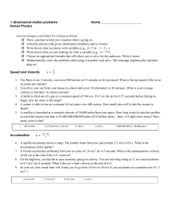 1-dimensional motion problems