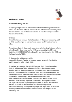 Disability Accessiblity Policy And Plan