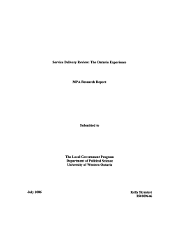 Service Delivery Review - Local Government Program