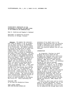 Paleoclimatic Constraints on the Maintenance of Possible