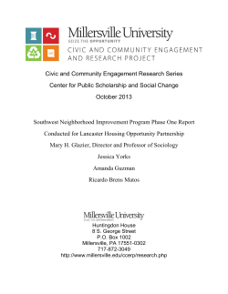 Civic and Community Engagement Research Series Center for
