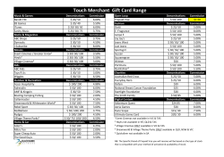 Touch Merchant Gift Card Range