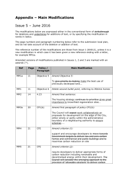 Appendix &ndash; Main Modifications Issue 5 &ndash; June