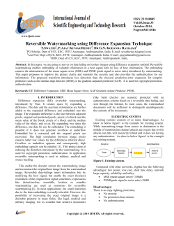 Reversible Watermarking using Difference Expansion