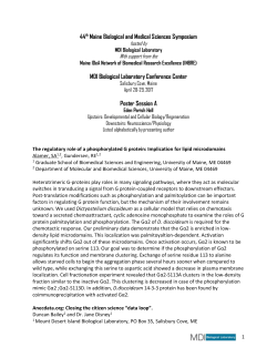 Poster Session A Abstracts - The MDI Biological Laboratory