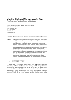 Modelling The Spatial Morphogenesis In Cities
