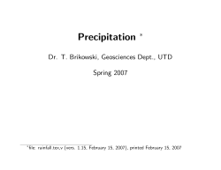 Precipitation - The University of Texas at Dallas