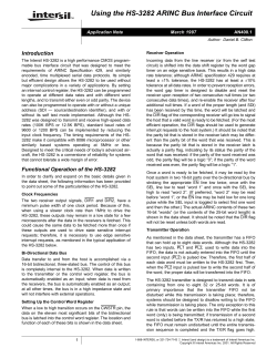 AN400 : Using the HS-3282 ARINC Bus Interface Circuit