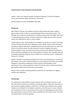 EVALUATION OF FOUR CAPILLARY GLUCOSE METERS Authors