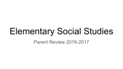 Elementary Social Studies