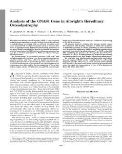 Analysis of the GNAS1 Gene in Albright`s Hereditary Osteodystrophy